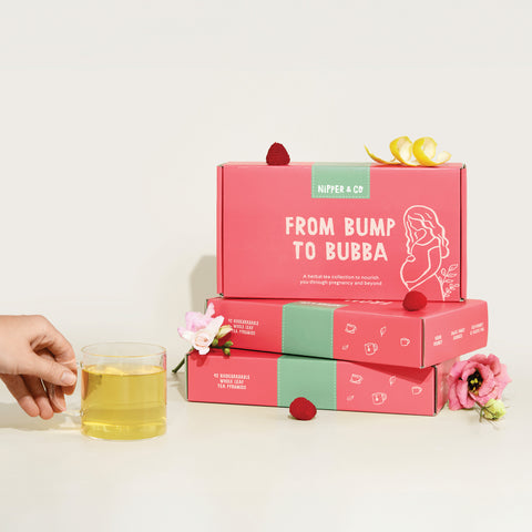 PREORDER NOW FOR DELIVERY IN 1 WEEK (2nd week of October) BUMP TO BUBBA - BABY SHOWER, PREGNANCY OR NEW MUMS GIFT BOX WITH MUM'S MILK, RASPBERRY WOMAN AND HAPPY BUMPS TEA